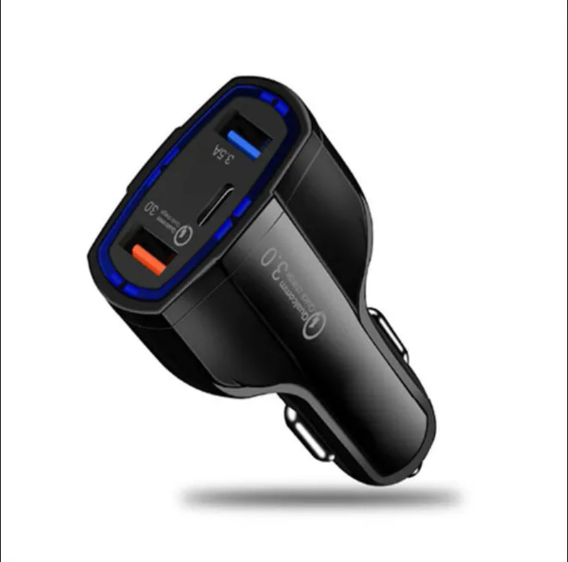 Chargeur Voiture 3 Ports – 2 USB + 1 USB-C Super Charge
